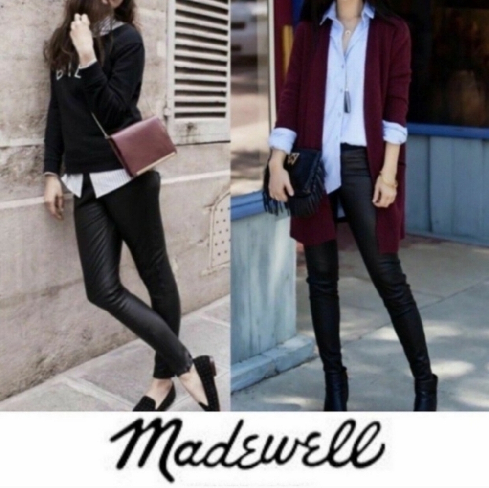 ❤️ MADEWELL LEATHER LOOK COATED PULL ON SKINNY JEANS / JEGGINGS, 0 (25)